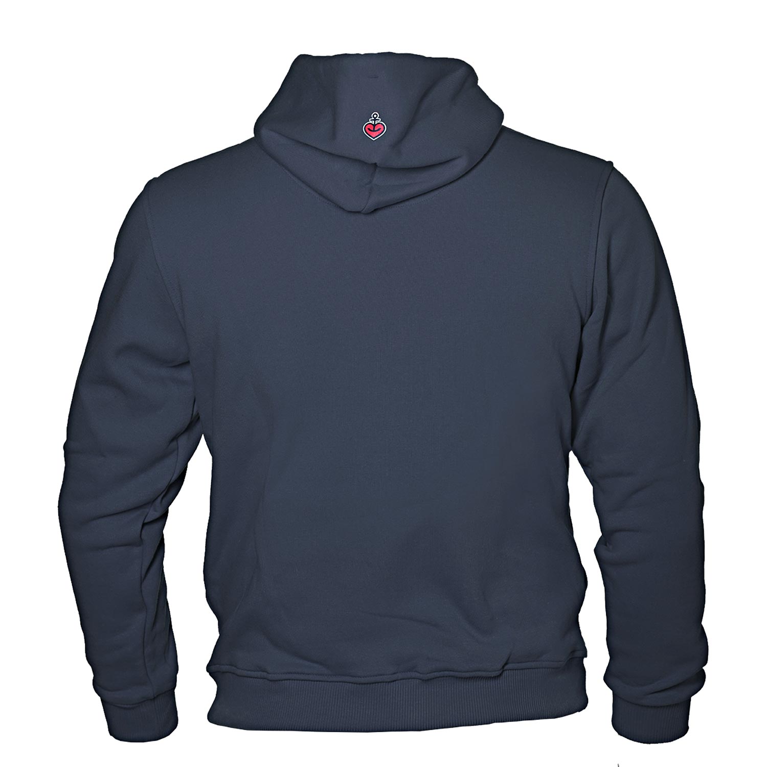 Hooded Sweater „Herzanker“ (Rot) Unisex, Navy-Blau