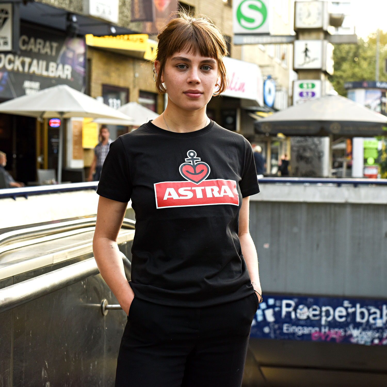 Damen T-Shirt „Astra“, schwarz