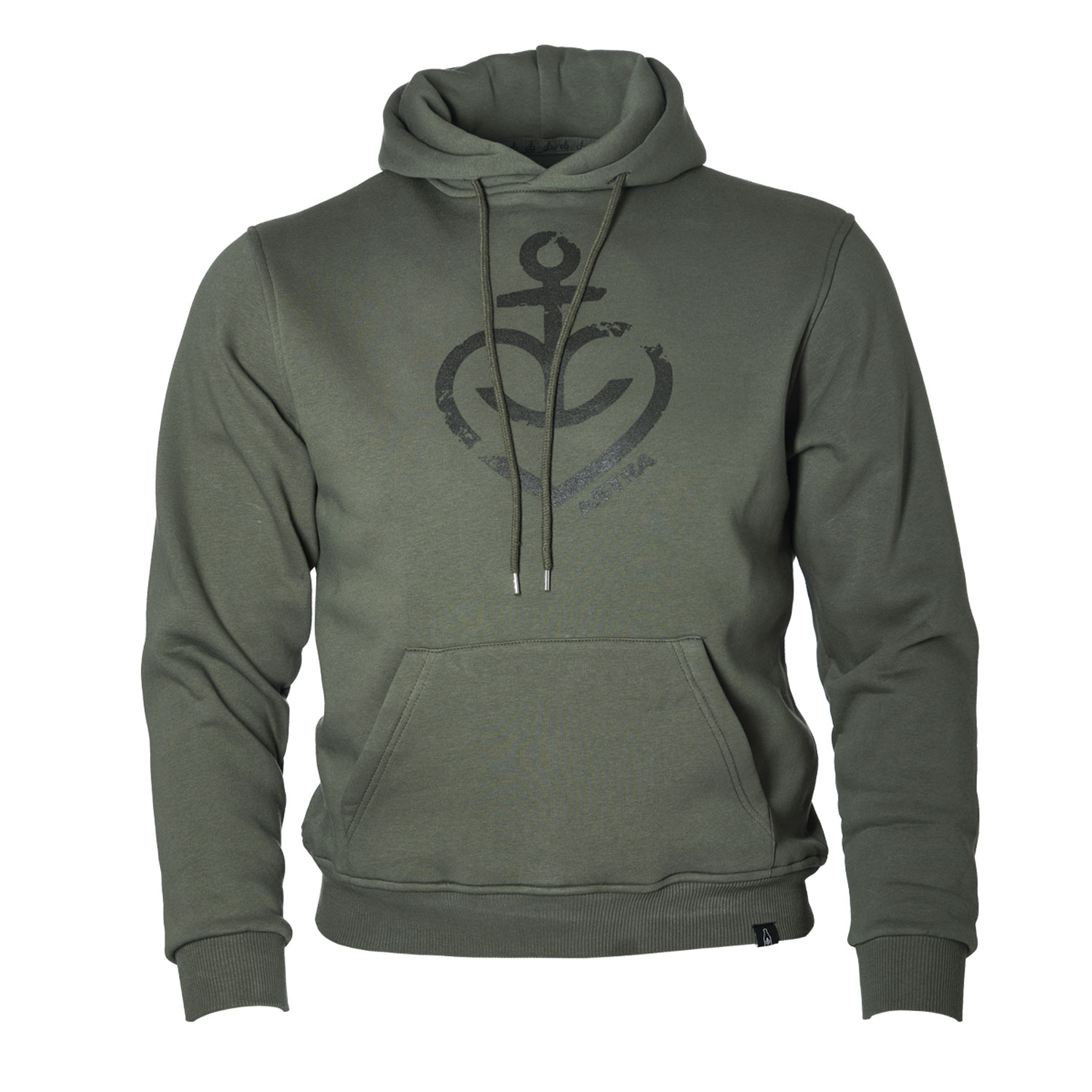 Hoodie „Herzanker“ unisex, oliv