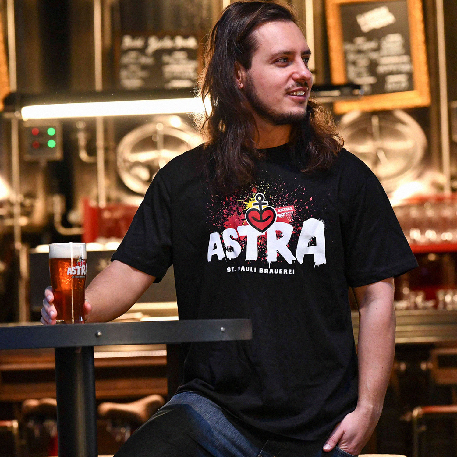 Herren T-Shirt „Astra St. Pauli-Brauerei“, schwarz