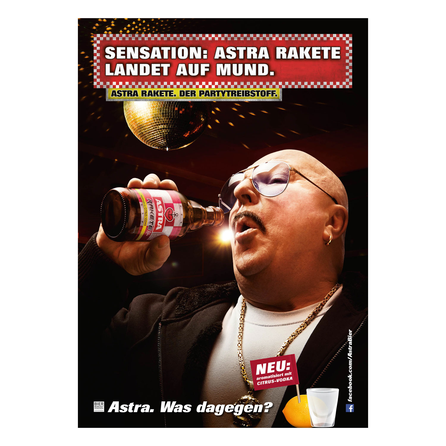 „Sensation: Astra Rakete landet auf Mund.“