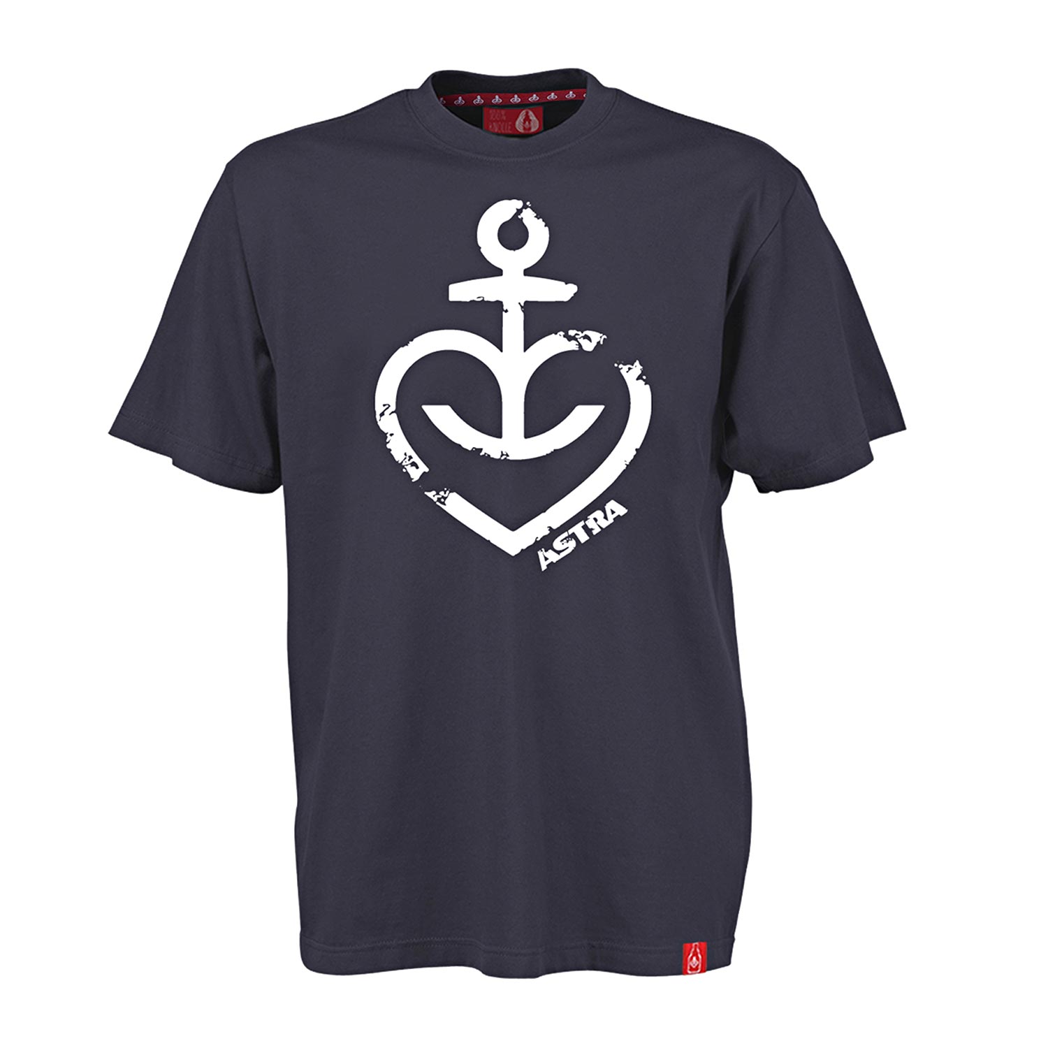Herren T-Shirt „Herzanker“ (Weiss), Navy-Blau