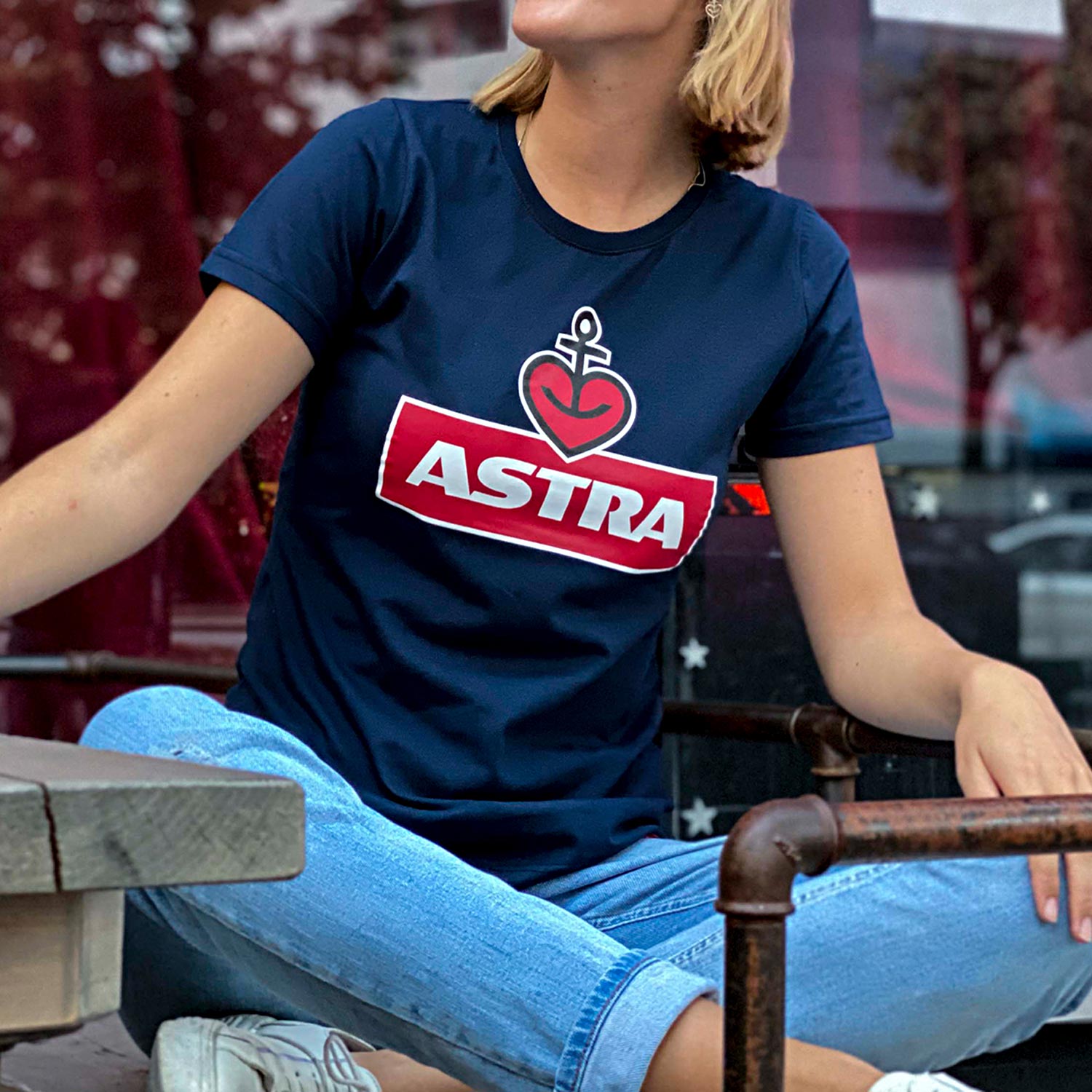 Damen T-Shirt „Astra“, Navy-Blau