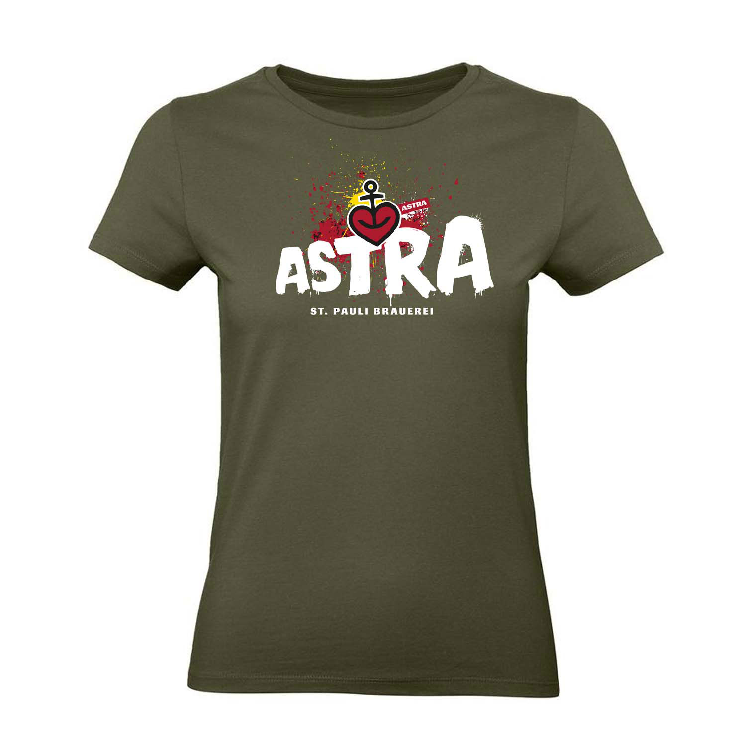Damen T-Shirt „Astra St. Pauli-Brauerei“, oliv
